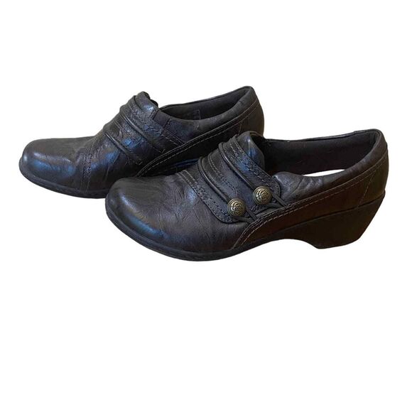 Clarks Channing Leary Brown Leather Slip On‎ Size 7 - Picture 1 of 7